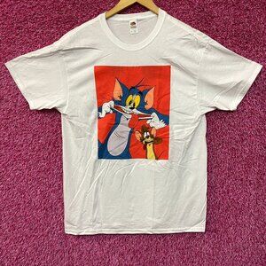 Tom and Jerry Silly Faces Hanna-Barbera Cartoon T-Shirt L